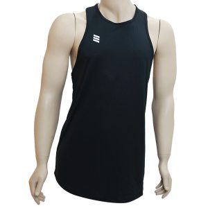 MENS POLYESTER DRI-FIT SPORTS SANDO FOR GYM,TRAINING & FITNESS (BLACK)