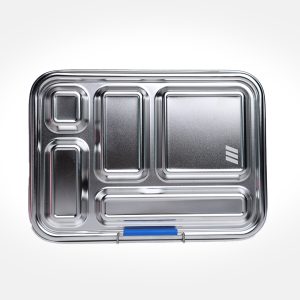 BES Five Compartment Leak Proof Stainless Lunch Box (Blue Seal - Lids)