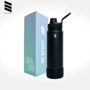BES Wide mouth w/ flip cap Vacuum Insulated Stainless Steel Drinking Water Bottle 24 oz - Black